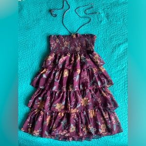 American Eagle Paisley Ruffle Halter Dress
